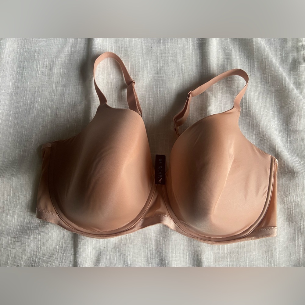 NWT Adore Me Beige Bra Underwire Full Coverage Sz 46DDD / 46F Support Minimalist